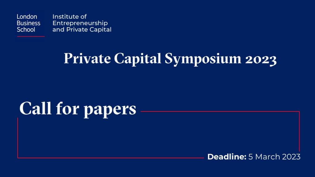 Call for papers - Private Capital Symposium 2023