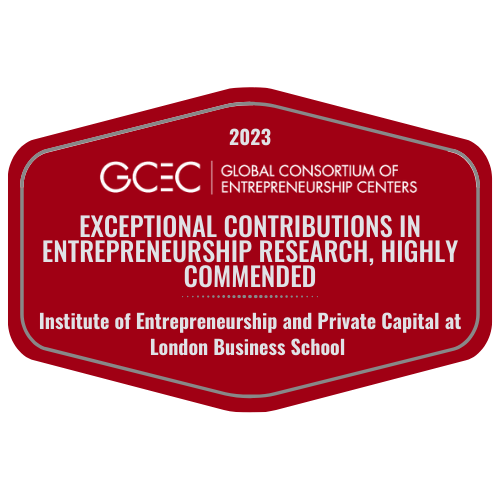 2023 GCEC awards Exceptional Contributions in Entrepreneurship research, Highly commended