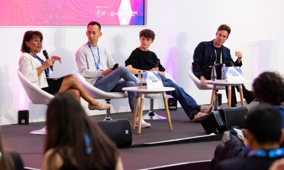 Panellists at London tech week: Jane Khedair, Toby Brown, Ryan Wang, Sam Tidswell Norrish